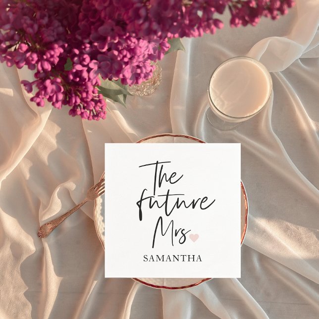 The Future Mrs and Your Name | Modern Beauty Gift Napkin (Creator Uploaded)