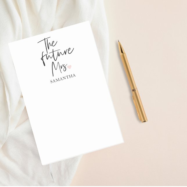The Future Mrs and Your Name | Modern Beauty Gift Post-it Notes (Creator Uploaded)