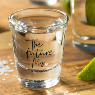 The Future Mrs and Your Name   Modern Beauty Gift Shot Glass