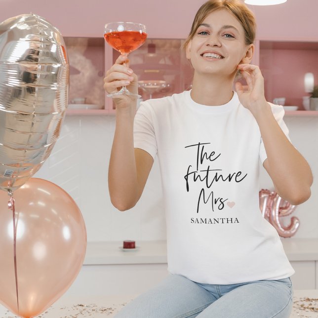 The Future Mrs and Your Name | Modern Beauty Gift T-Shirt (Creator Uploaded)