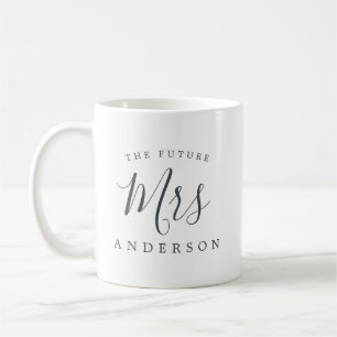 The Future Mrs Black White Engagement Gift Coffee Mug