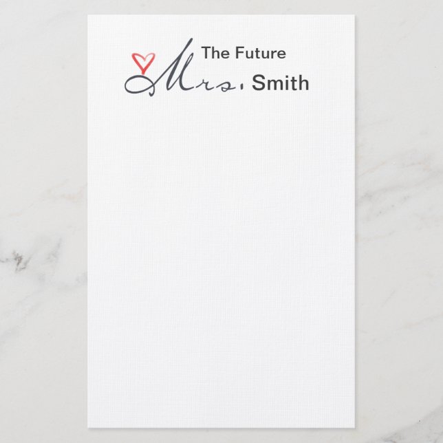 The future Mrs.  - customise your own! Stationery (Front)