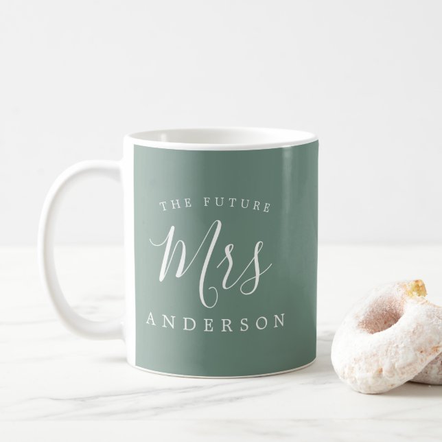The Future Mrs Dusty Green Engagement Gift Coffee Mug (With Donut)