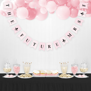 The Future Mrs. Pink Stripes French Bridal Shower Bunting
