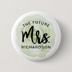 The Future Mrs. Watercolor Floral Pin