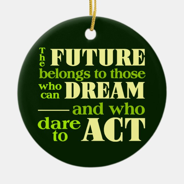 The Future ornament, customize Ceramic Tree Decoration (Front)