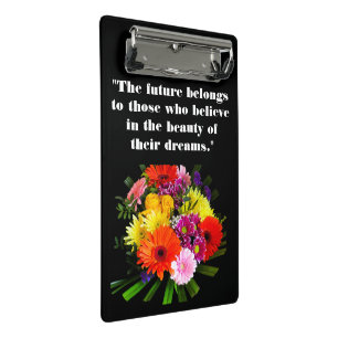 The Future Quotes Custom Photo text flower image  Mini Clipboard