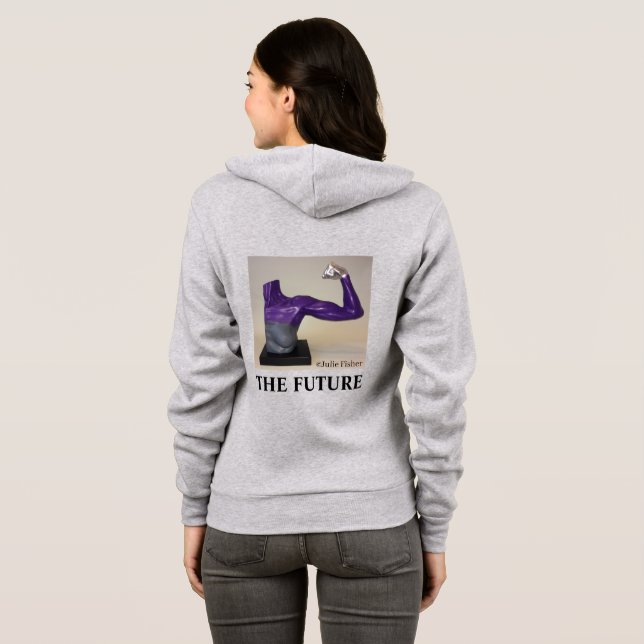 THE FUTURE-Women's grey zip hoodie (Back Full)