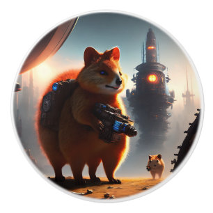 The Futuristic Quokka Soldier,  Ceramic Knob