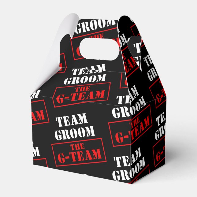 The G-Team Team Groom Gable Favour Box (Front Side)