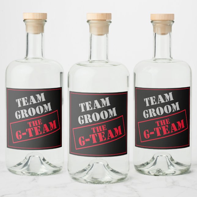 The G-Team Team Groom Liquor Bottle Label (Bottles)