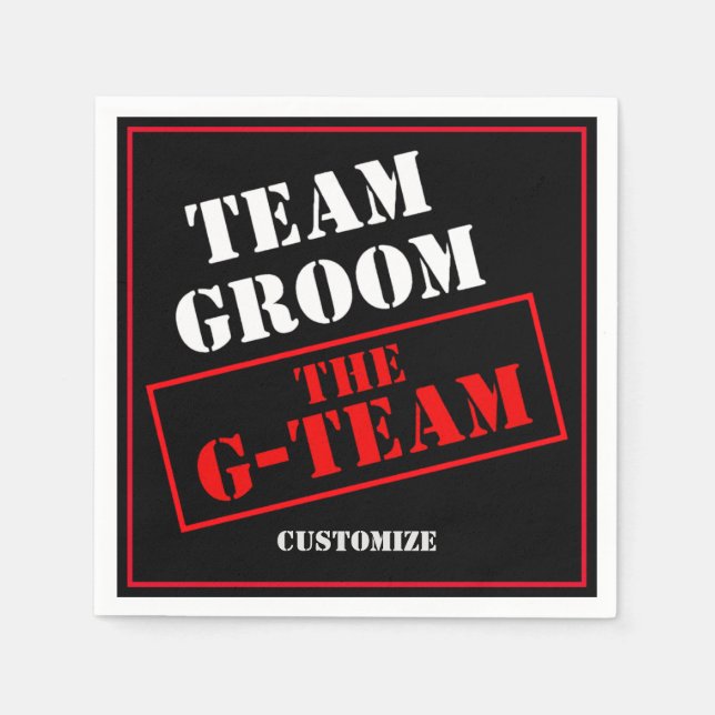 The G-Team Team Groom Napkin (Front)