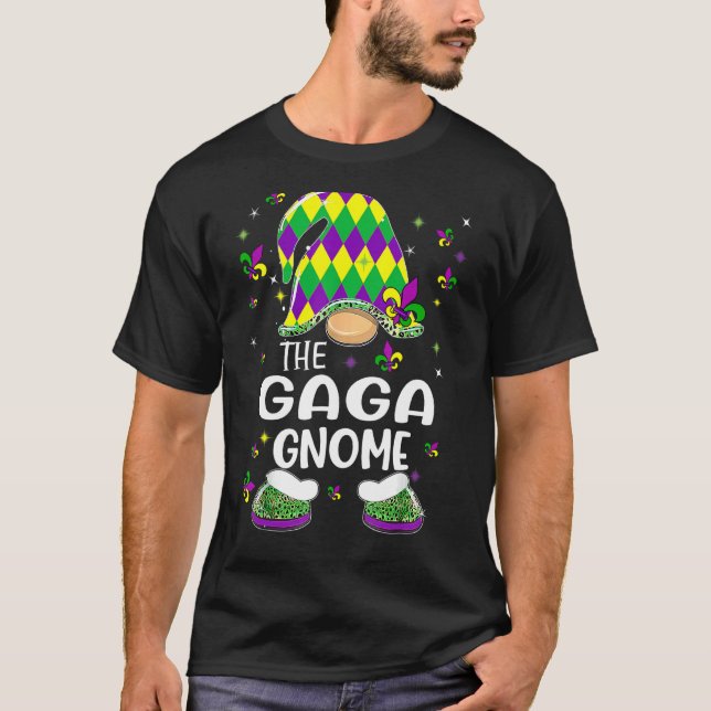 The Gaga Gnome Funny Mardi Gras Festival Parade T-Shirt (Front)