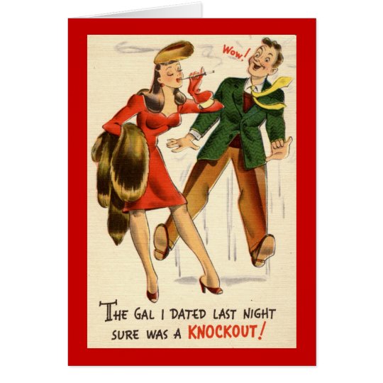 The Gal was a Knockout! Vintage Card