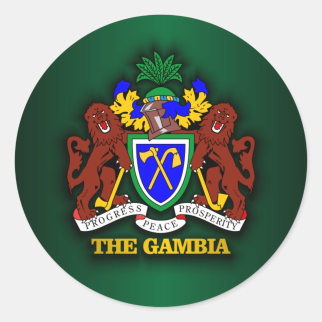 The Gambia COA Classic Round Sticker (Front)