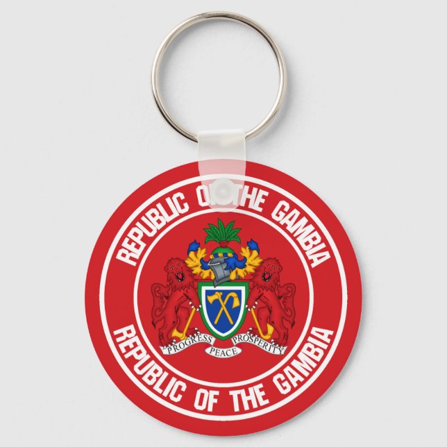 The Gambia Round Emblem Key Ring (Front)