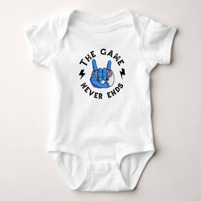 The Game never ends Baby Bodysuit (Front)