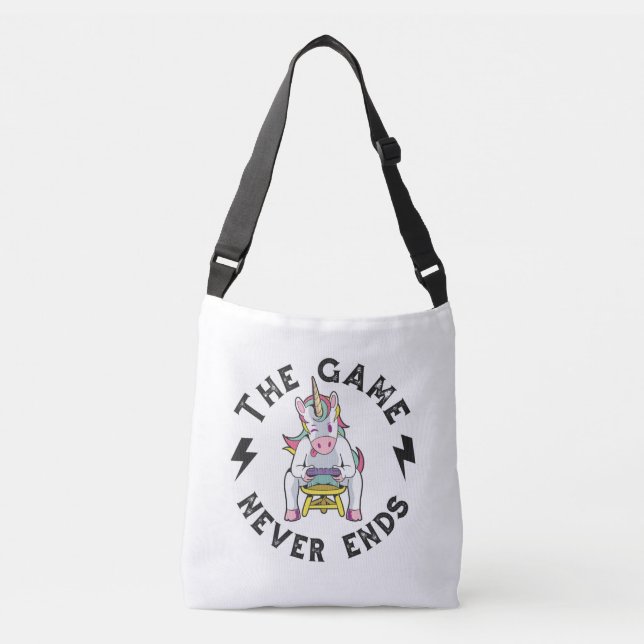 The Game never ends for Unicorns Crossbody Bag (Front)