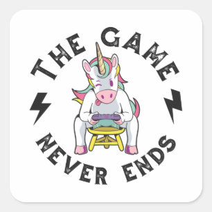 The Game never ends for Unicorns Square Sticker