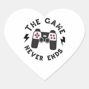 The Game never ends Heart Sticker