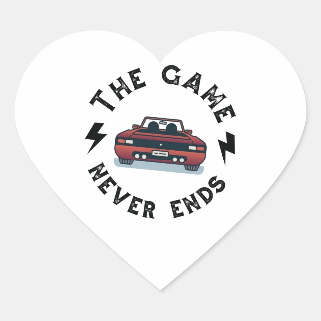 The Game never ends Heart Sticker (Front)