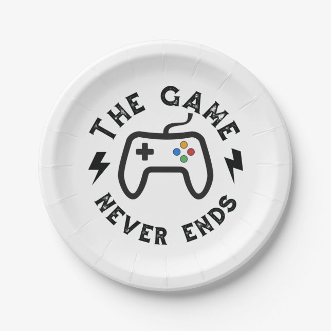 The Game never ends Paper Plate (Front)