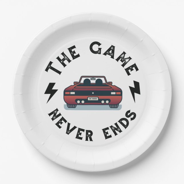 The Game never ends Paper Plate (Front)