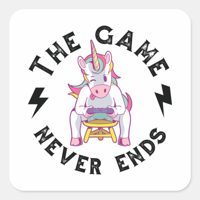 The Game never ends Square Sticker (Front)