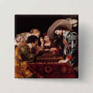 The Game of Backgammon 15 Cm Square Badge