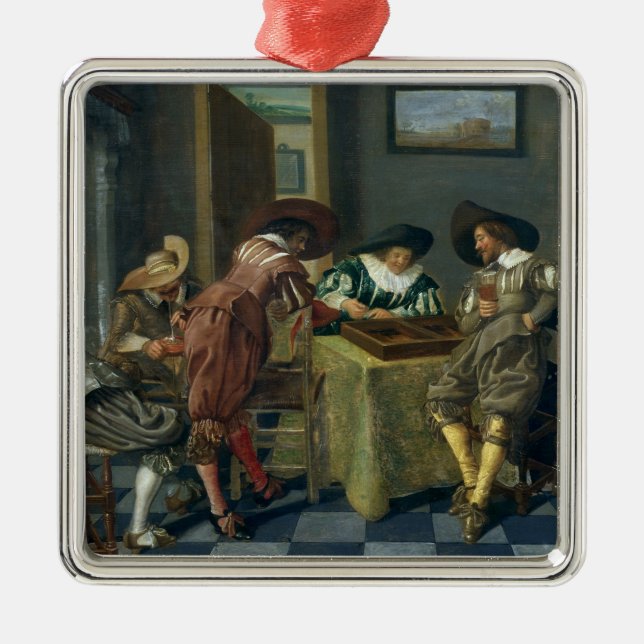 The Game of Backgammon Metal Tree Decoration (Front)