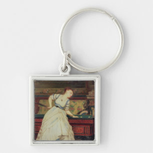 The Game of Billiards, 19th century Key Ring