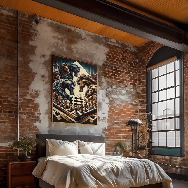The game of knights – chess meets fantasy canvas print (Creator Uploaded)