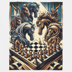 The game of knights – chess meets fantasy fleece blanket