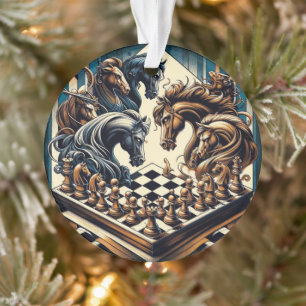The game of knights – chess meets fantasy ornament