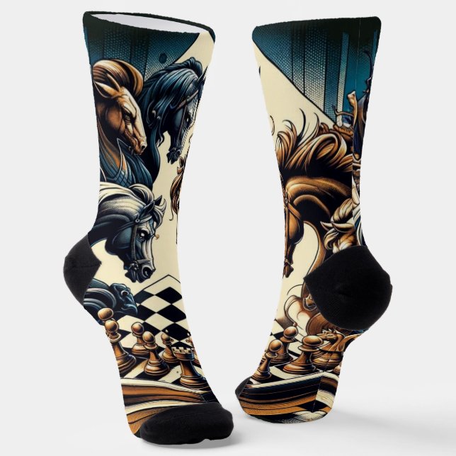 The game of knights – chess meets fantasy socks (Angled)