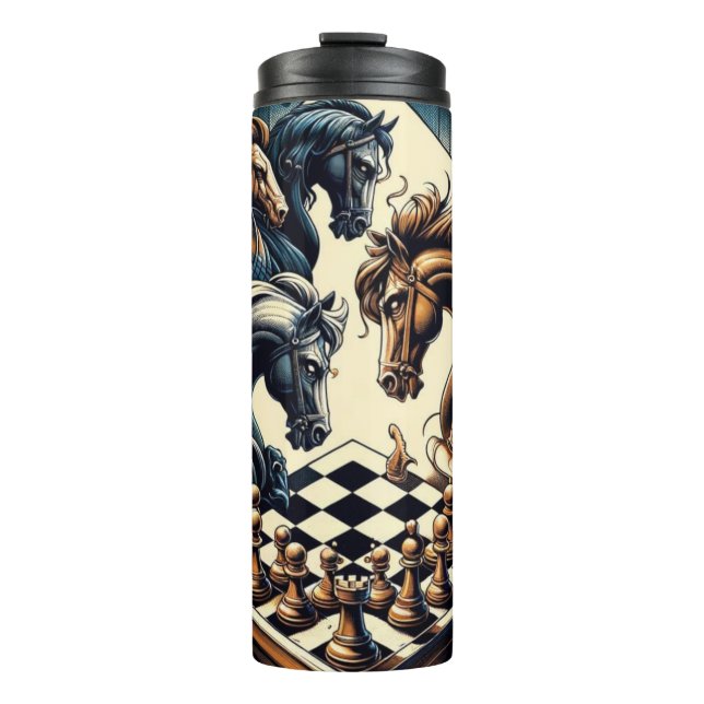 The game of knights – chess meets fantasy thermal tumbler (Front)