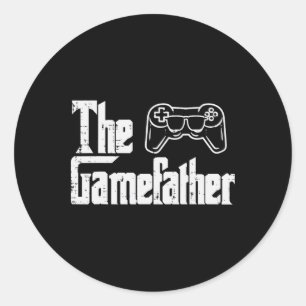 The Gamefather Fun Gaming Fathers Day Parody Gamer Classic Round Sticker