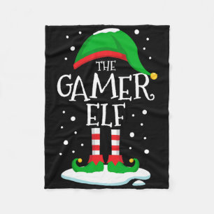 The Gamer Elf Christmas Family Matching Xmas Video Fleece Blanket