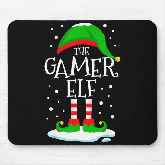 The Gamer Elf Christmas Family Matching Xmas Video Mouse Mat (Front)