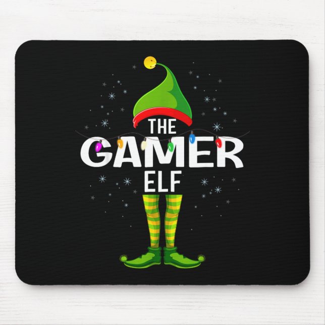 The Gamer Elf Christmas Group Family Pajama  Mouse Mat (Front)