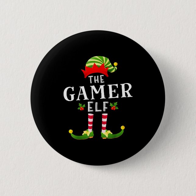 The Gamer Elf Christmas Matching Pajama  6 Cm Round Badge (Front)