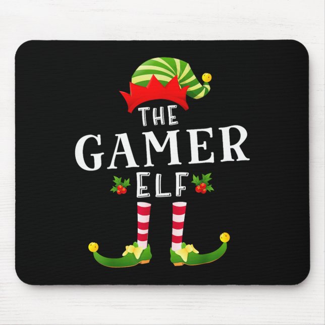 The Gamer Elf Christmas Matching Pajama  Mouse Mat (Front)