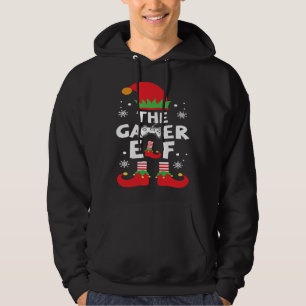 The Gamer Elf Clothing Holiday  Cool Christmas Gam Hoodie