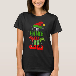 The Gamer Elf Family Matching Christmas Pajama Hap T-Shirt
