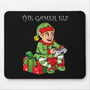 The Gamer Elf Fun Christmas Boys Kids Teens Gaming Mouse Mat