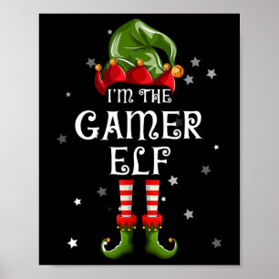 The Gamer Elf Fun Christmas Matching Family Poster