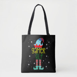 The Gamer Elf Funny Merry Christmas Family Matchin Tote Bag
