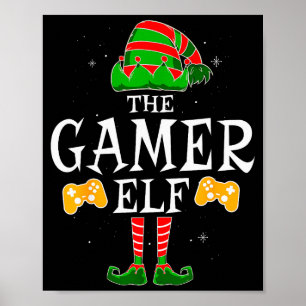 The Gamer Elf Group Matching Family Christmas Holi Poster