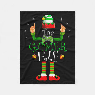 The Gamer Elf Matching Family Christmas Pajama Shi Fleece Blanket