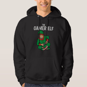 The Gamer Elf Xmas Boys Christmas Gaming Men Kids Hoodie
